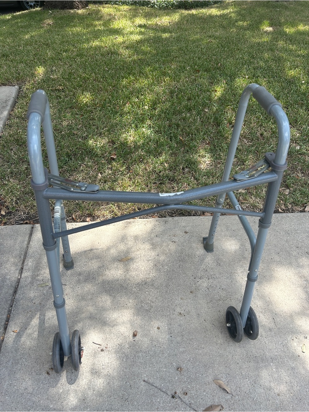 Gray Folding Walker with Wheels - Home Accents